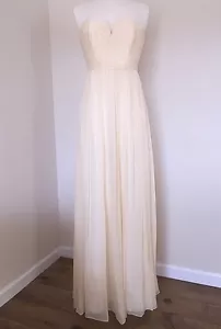 JCrew Silk Chiffon Nadia Gown $518 00 Champange Ivory bridesmaid formal 03140 - Picture 1 of 11