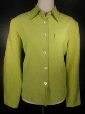 Beautiful Women's Size 12 Coldwater Creek Green LS Lined Button Blazer Jacket - Image 1 of 4