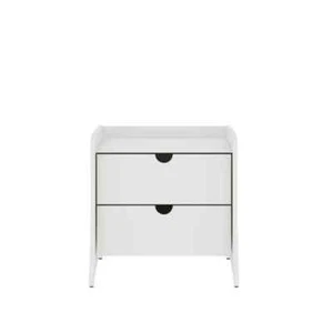 Coney Mid-Century Modern White 2-Drawer 19.68 in. W Nightstand - Picture 1 of 8