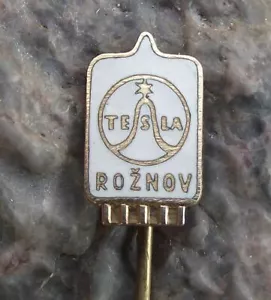 Antik Tesla Roznov Radio Fernsehen elektronische Vakuumröhre Ventil Pin Abzeichen - Bild 1 von 9