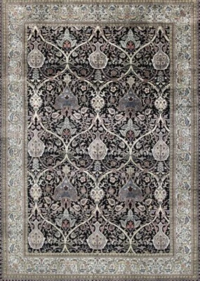 Spectacular Hand Knotted Area Rug Arts & Craft Black Wool New 8 X 11.5ft Jaipur - Image 1 of 4