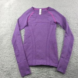 Ivivva Lululemon Shirt Girls Small Purple Pullover Thumbholes Fly Tech Stretch - Picture 1 of 11