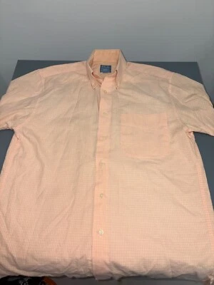 Camisa Jos A Bank Stays Cool con botones para hombre pequeña naranja manga corta algodón Foto 1 de 4