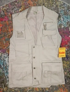 VTG KODAK Attoccapanni Photographers Vest Men S Oversized Multi-Cargo Vented NWT - Picture 1 of 13