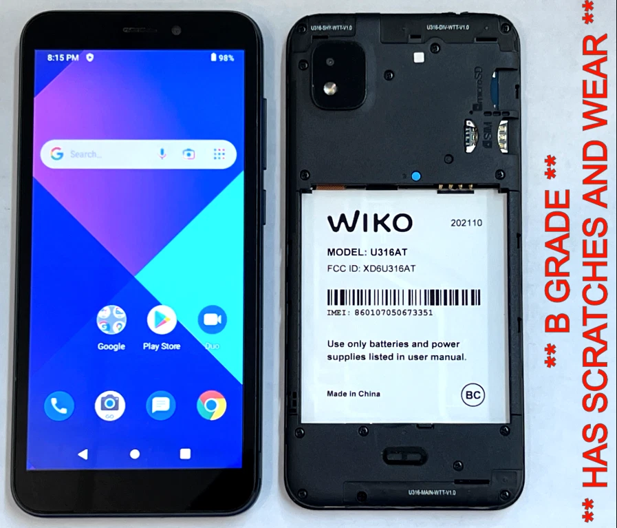 Wiko Life 3 U316AT Assurance Pantalla LCD Digitalizador Pantalla Marco Parte *GRADO B* Foto 1 de 1