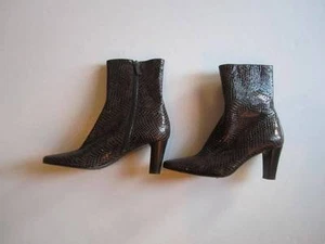 NEW Aquatalia by Marvin K ZOLY Patent Leather Snakeskin Ankle Boots 6 - Picture 1 of 3