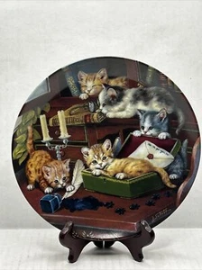 Placa de gato Bradford Exchange Litter Rascals Study Break #12074A tercera edición - Imagen 1 de 5