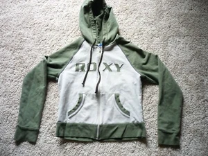 ROXY HOODIE--YOUTH MED---KANGAROO POCKET ZIP FRONT-TWO TONE - Picture 1 of 4