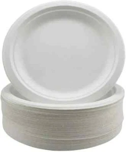 Super Rigid Strong Bagasse Paper Plates Disposable Party Plates Biodegradable - Picture 1 of 9