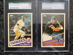 1985 TOPPS TIFFANY KIRK GIBSON KEN GRIFFEY SGC 98 GEM MINT 10