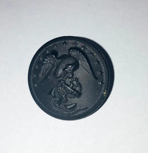 Vintage WWll US Marine Officer Uniform Button, Black with Pressed Eagle - Picture 1 of 2