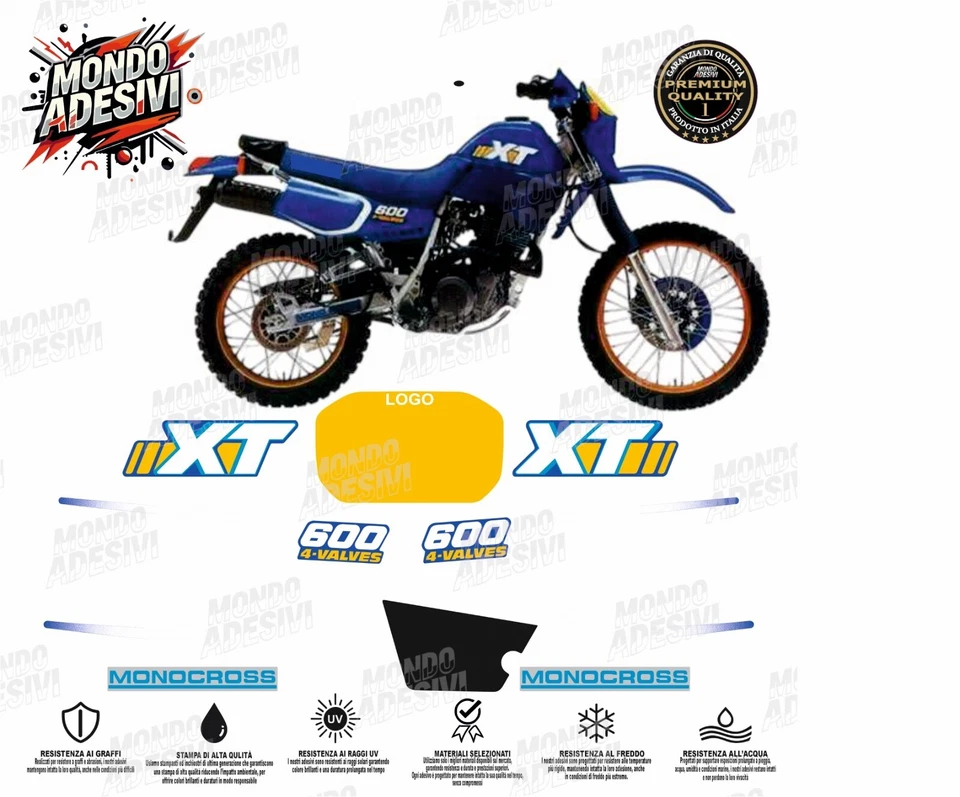 ADESIVI COMPATIBILI CON XT 600 2 KF 1986/89 - KIT COMPLETO moto blu -xt600-2kf - Imagen 1 de 1