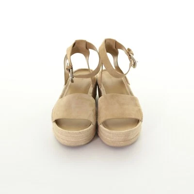 Sandalias alpargatas Vince Belisa de gamuza tostada con plataforma y correa en el tobillo para mujer 10M/41EU Foto 1 de 4
