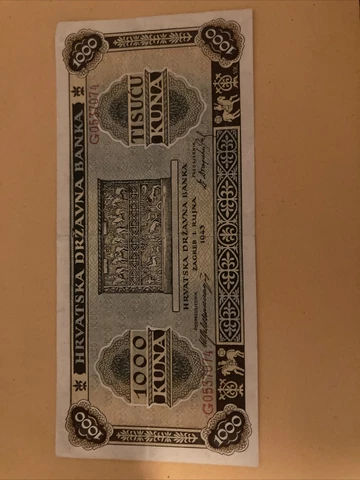 🇭🇷   Croatia 1000 Kuna, 1943, Banknote Currency Cover