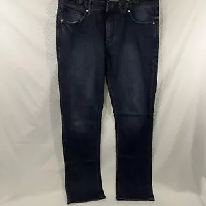 Volcom Vorta Jeans Mens 34 Blue Denim Slim Straight Leg Button Skater 34x32 - Picture 1 of 9