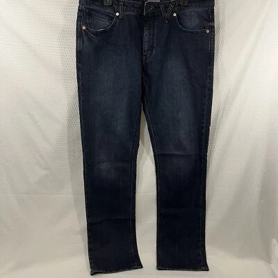 Volcom Vorta Jeans Mens 34 Blue Denim Slim Straight Leg Button Skater 34x32 - Image 1 of 4