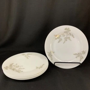 1960's Federal Milk Glass Golden Glory Set of 8 Plates & 1 Bowl - Picture 1 of 11