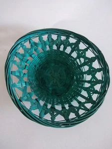 Schöner Kleine/r Flechtschale/korb 20x5cm (Grün) - Bild 1 von 4