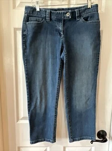 Ann Taylor Women's Size 8 Curvy Fit Denim Capri Pants Blue EUC - Picture 1 of 5