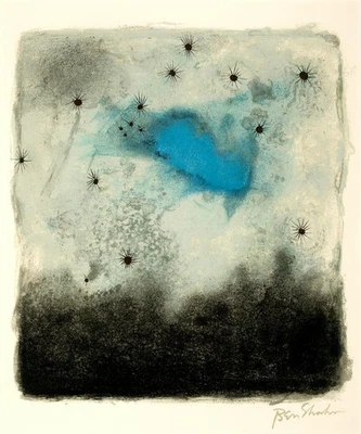 Nights of Travel that Flew with the Stars by Ben Shahn 1968 Symbolic Lithograph - Image 1 of 2