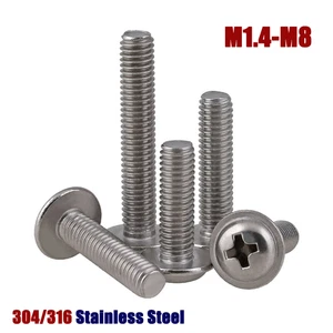 Phillips Flanged Pan Head Machine Screws Round Head Bolts 304 Stainless Steel 5- - Picture 1 of 9