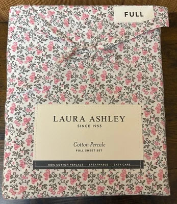 Laura Ashley Full Sheet Set Haston Ditsy Pink 4pc Farmhouse Cottage New - Image 1 of 4
