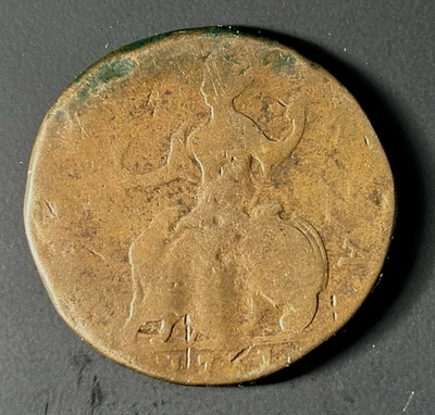 1751 George II half Penny British Coin; Fair Condition - Image 1 of 2