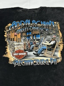 Harley Davidson Shirt Mens XL Black Appalachian, PA 2006 Y2K VTG Graphic Band - Picture 1 of 15