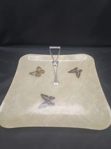 Bandeja para servir mariposas de fibra de vidrio Mid Century de colección 10,5 x 10,5 - Imagen 1 de 4