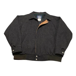 Vintage Woolrich Harrington Jacket Coat Flannel Lined USA Made 90s 100% Wool L - Picture 1 of 6