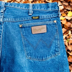 Vintage 90er Wrangler Jeans Herren 38x34 blau Denim (eigentlich Gr. 37x33) Thrashed Bootcut - Bild 1 von 15