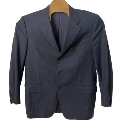 Canali Wool Blazer Men's Size 46R (US) 56R (Italy) Black Sport Coat Jacket - Image 1 of 4