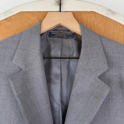Blazer de Colección Brooks Brothers para Hombres 38L Gris 3/2 Rollo 3 Botones Fabricantes Lona EE. UU. Foto 1 de 4
