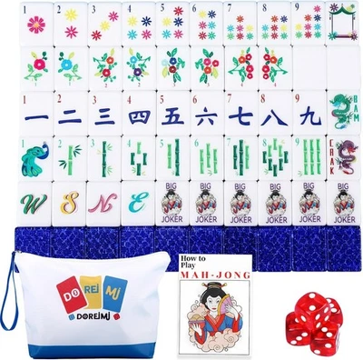 Original Design American Mahjong Tile Set with 160 Acrylic Blue Back Tiles, Upgr - Image 1 of 4