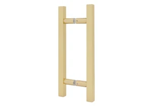 CRL SLP8X8SB Square Ladder Pull 8" Back-to-Back Satin Brass - Picture 1 of 3