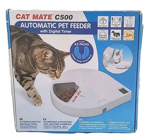 NEW Cat Mate C500 Five-Meal Automatic Feeder with Digital Timer Cats or Dogs - Picture 1 of 17