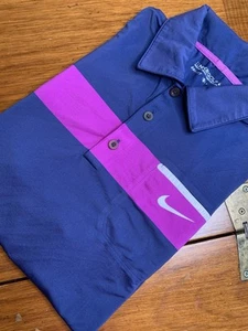 Nike Golf Dri-Fit Color Block Polo Shirt Mens Size Medium Standard Fit - Picture 1 of 5