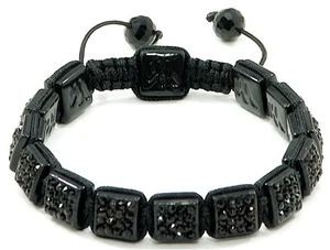 Bracelet Rhinestone Squares New Buddhist Macrame Adjustable Size 1275 - Picture 1 of 4