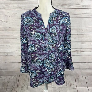 Blusa Trina 41 Hawthorn para mujer talla grande púrpura cachemira manga campana 3/4 - Imagen 1 de 10