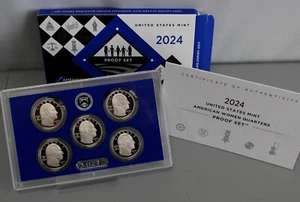 Juego de 5 monedas revestidas a prueba de cuartos de mujer 2024 S americano con caja + certificado de autenticidad cinco 25 centavos - Imagen 1 de 6