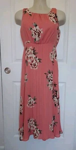 Nuevo con etiquetas Vestido Christopher Banks Coral Sin Mangas Floral Chifón Talla 8 Pequeño Para Mujer - Imagen 1 de 11