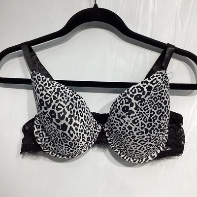 Sutiã Isaac Mizrahi 40DD preto estampa de animais lados de renda aro liso - Imagem 1 de 4