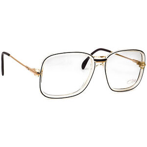 Cazal Vintage Eyeglasses MOD 629 COL 212 Clear/Black/Gold Square Frame 59-17 140