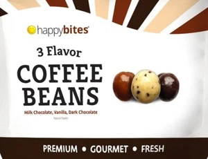 3 Flavor Chocolate Coffee Beans Bites 3 Pounds Premium Gift Bulk Candy - Picture 1 of 4