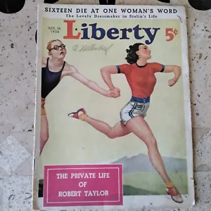 1936 Liberty Robert Taylor John Barrymore Schmidt Football Stories Photos Films - Picture 1 of 7