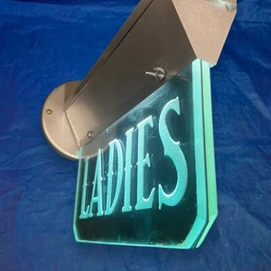 Rare Lit Double Side Sign Men/Ladies Glass Sign Antique Vintage 56B - Picture 1 of 9