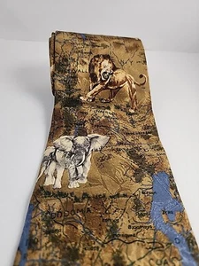 Endangered Species African Big 5 Men's Classic Silk Tie Usa - Picture 1 of 17