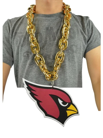 New NFL Arizona Cardinals GOLD Fan Chain Necklace Foam Made in USA Cover