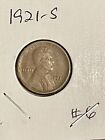 1921 S Lincoln Wheat Cent #6