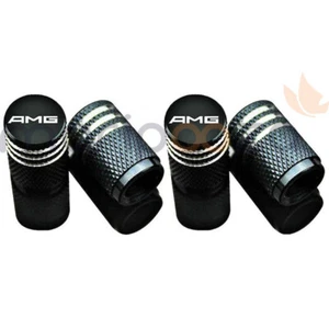 4pcs Bouchons de Valve de Pneu Logo AMG pour Mercedes - Noir - Picture 1 of 2